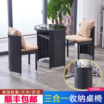 Balcony Small Table And Chairs One Table Two Chairs Vines Chair Casual Little Tea Table Three Sets Combination Creative Modern Minima Rattan Chair