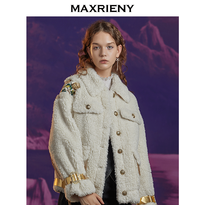 MAXRIENY winter new fashion short jacket single-breasted casual loose warm short coat female wild