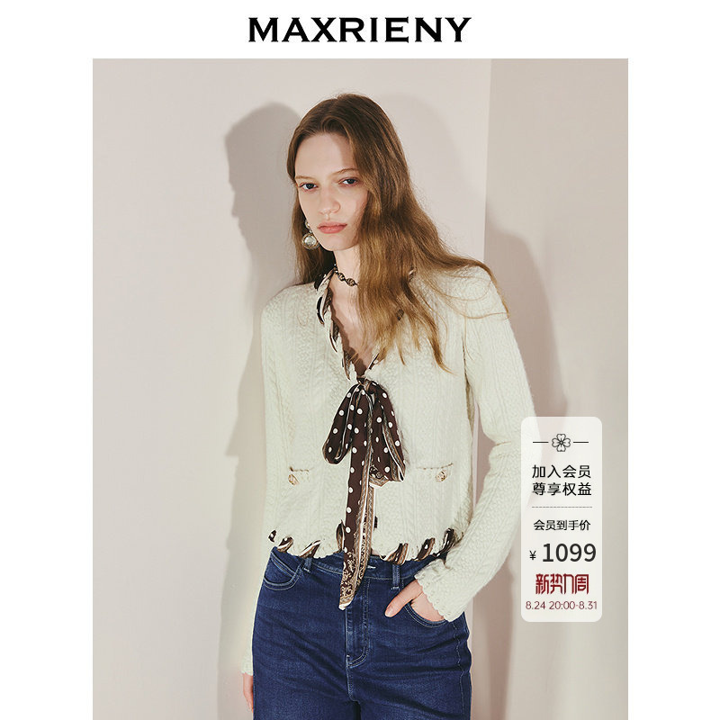Maxrieny Romantic Poet Silk Scarf Patchwork Color-Block Knitted Jacket 26 Autumn Wool Blend Cable Knit Sweater Maxrieny Romantic Poet Silk Scarf Patchwork Color-Block Knitted Jacket 26 Autumn Wool Blend Cable Knit Sweater