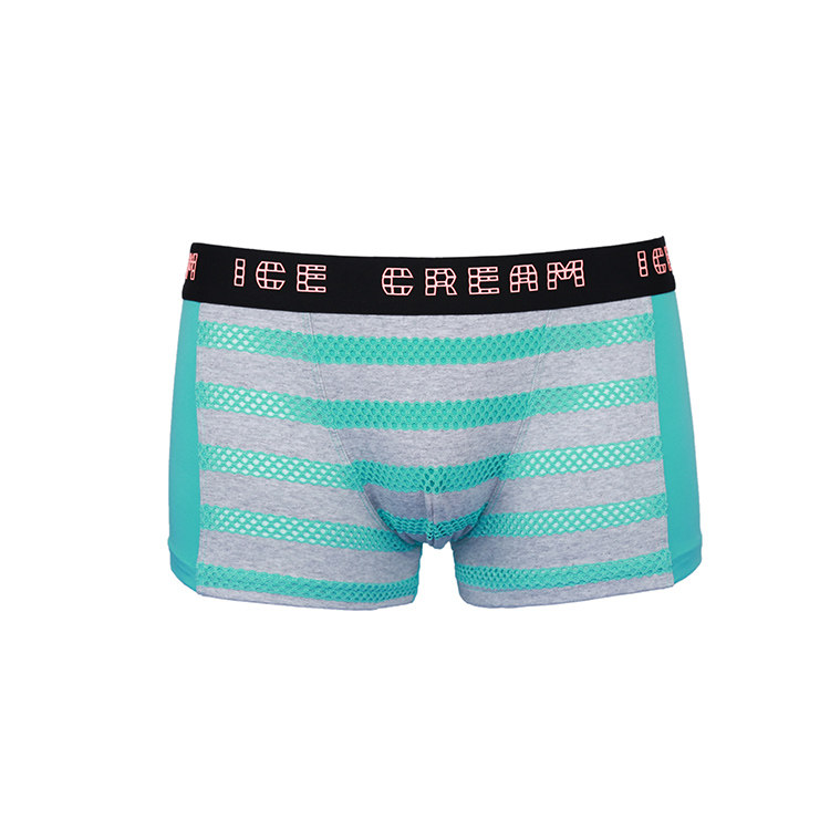 YESCODE Korean male mid-waist leka soft and comfortable silk slide breathable quick dry four corner tight fit 4-corner pants