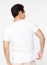 South Korean mens pure cotton white soft and comfortable loose breathable Jane about summer hit bottom home short sleeves