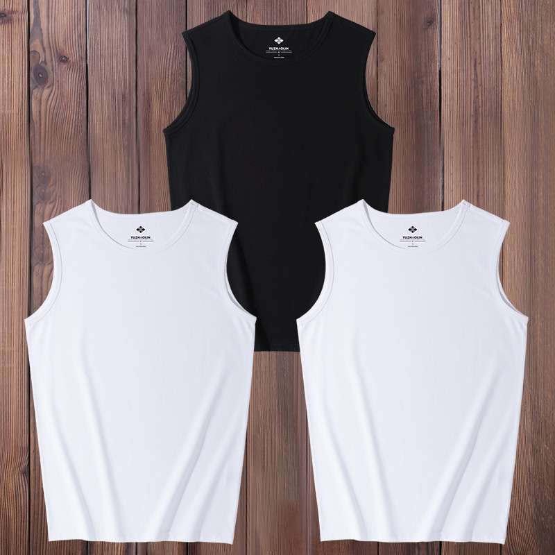 Vest nam bóng rổ tay t-shirt bông lớn mã in thương hiệu thủy triều cổng gió xu hướng tính cách lỏng lẻo giải trí vai thể thao