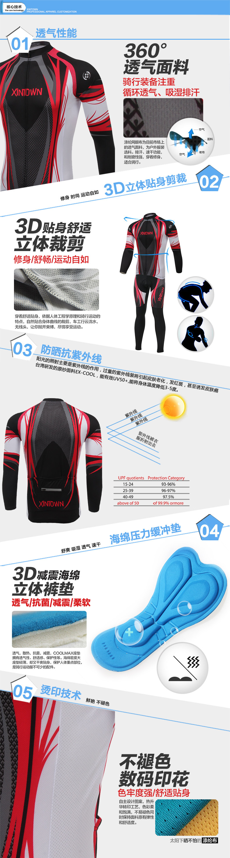 Tenue de cyclisme homme XINTOWN - Ref 2208143 Image 9