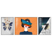 Cross stitch 2024 new line embroidery self-embroidered living room modern light luxury simple embroidery triptych hand embroidered atmosphere