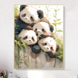 Милая панда, маленькая вышивка крестиком, 2025, новая линия, вышивка для гостиной, ручная вышивка, простая спальня, столовая, простая