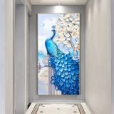 Peacock Cross Stitch 2024 Новая линейная вышивка гостиная крыльца Вертикальная версия вышивки ручной работы коридора современный стиль