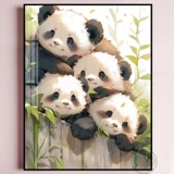 Милая панда, маленькая вышивка крестиком, 2025, новая линия, вышивка для гостиной, ручная вышивка, простая спальня, столовая, простая