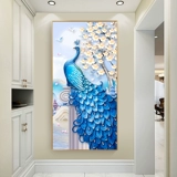 Peacock Cross Stitch 2024 Новая линейная вышивка гостиная крыльца Вертикальная версия вышивки ручной работы коридора современный стиль
