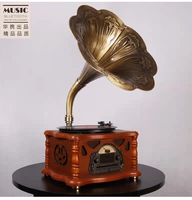 Big Horn Gramophone Antique lp Vinyl Recorder Retro Máy ghi âm Vintage CD / U Đĩa Radio 	máy nghe nhạc đĩa than victrola