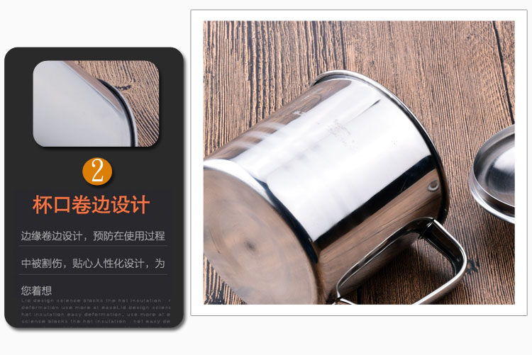 Cốc inox dày miệng cốc văn phòng cốc nước có nắp đậy cốc trà mẫu giáo trẻ em cốc sinh viên bình inox giữ nhiệt