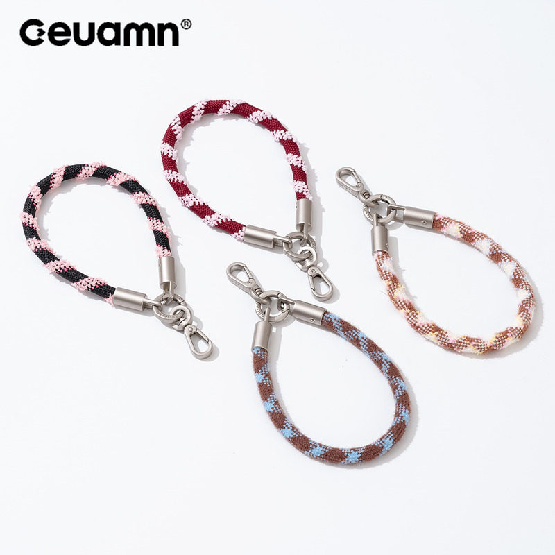 Winter Plush Short Phone Lanyard Wrist Chain Camera Strap for Women with Metal Spacer, Anti-Lost, High-End and Durable