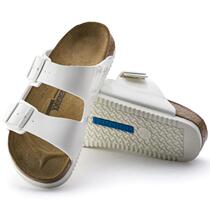 (Non-Slip) BIRKENSTOCK Cork Slippers Two Buckle Flat Heel Sandals Slippers Patent Leather Anti-leather Arizona