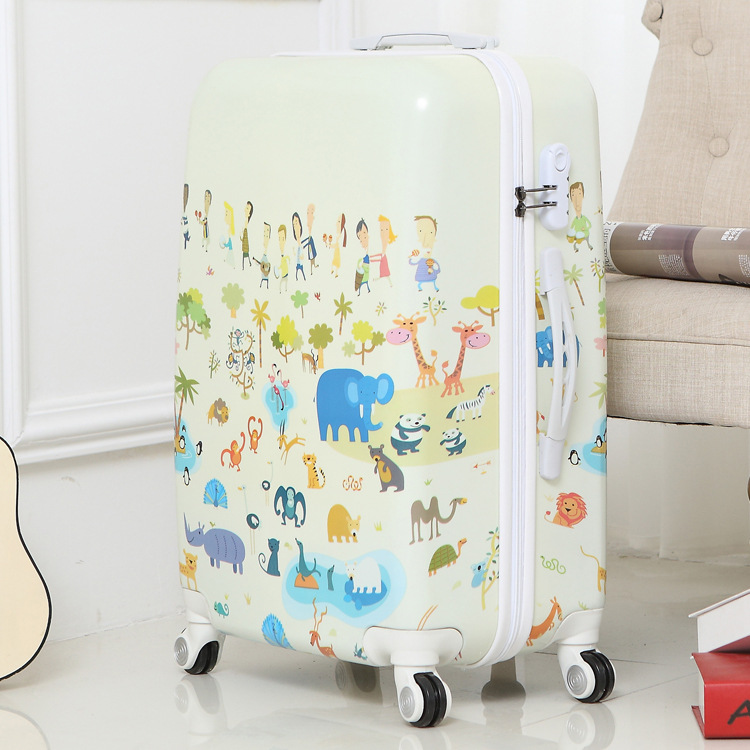 Nhà máy hoạt hình bánh xe vạn năng 20 inch hộp hành lý túi xách 24 inch trường hợp xe đẩy vali nam sinh viên hành lý vali traveler's choice 20
