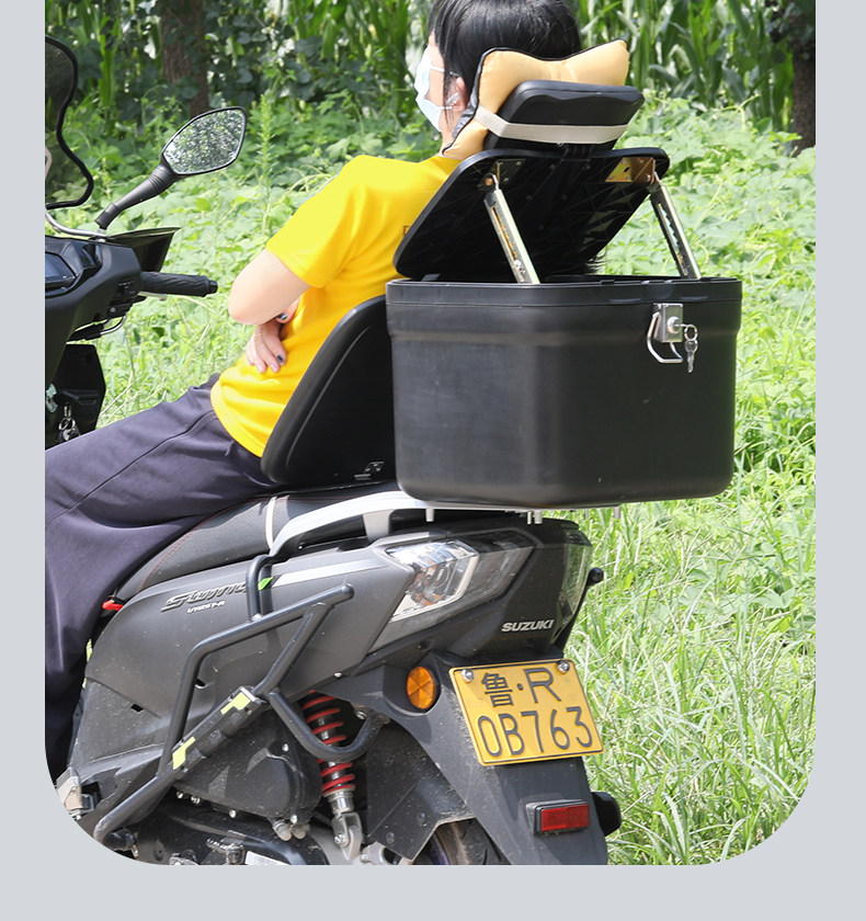 【2-In-1 Tailbox Backrest Pillow】Universal for Delivery Riders, Electric Scooter Backrest, Rest Pillow, Tailbox Recliner