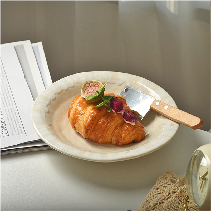 Beauty Blue Ceramic Photo Giant Looks Deep Disc Ins Nets Red Wind Korean Style Household Italian Pasta Salapan Profiled Blemish