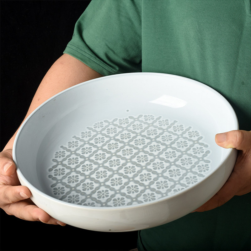 Meilan ceramic retro chao large pot household dining room lobster pickled cabbage fish large plate large bowl tableware ins wind flaw