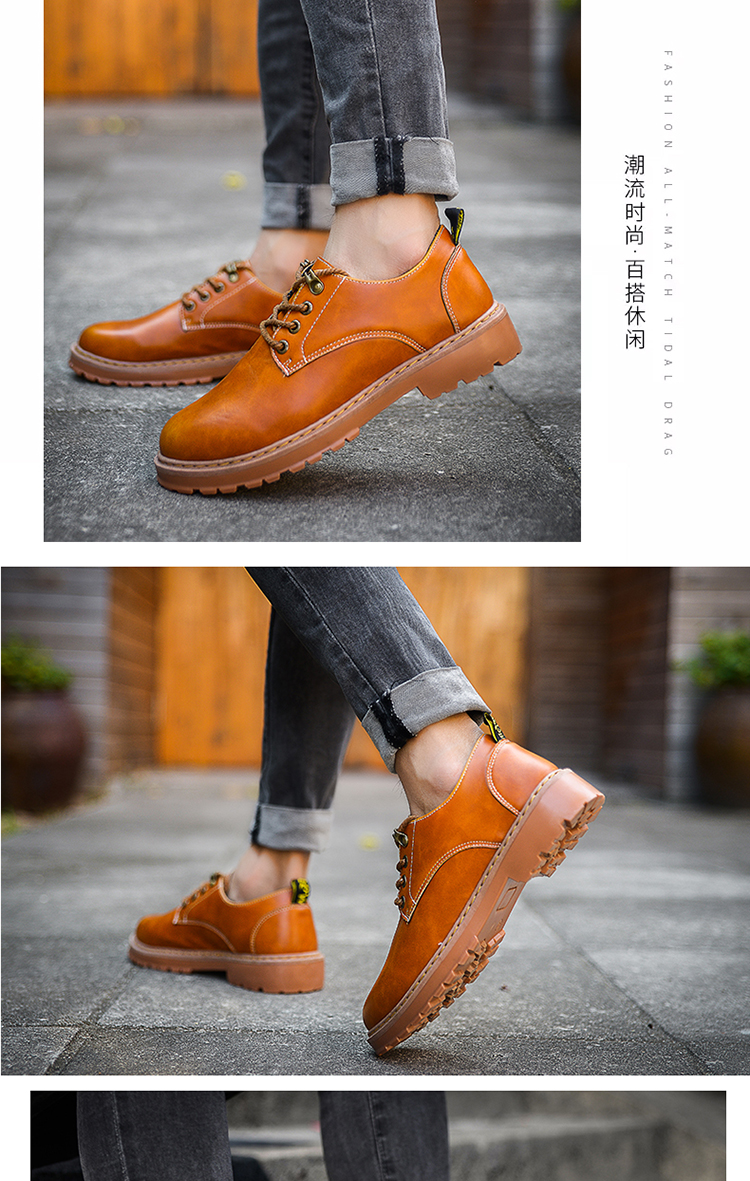 Booties nam mùa xuân England breathable giày thường giúp đỡ thấp dụng cụ Martin khởi động đại hoàng khởi động hoang dã khởi động thủy triều của nam gi ...