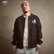 Nuclear explosion hip hop trend West coast cartoon-style rats open large numbers of warm plus jacket baseball jacket