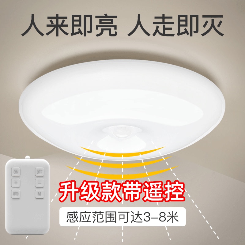 Rechargeable Ceiling Light Wireless Radar Led Human Body Sensor Light No Wiring Corridor Lighting Entrance Door Light