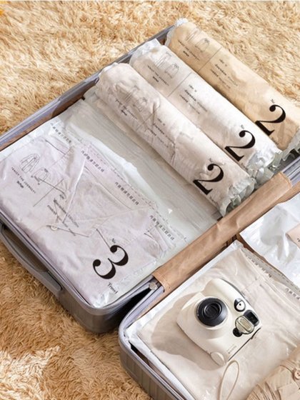 旅行免抽气真空压缩袋学生装衣物棉被出行李箱压缩旅游收纳袋