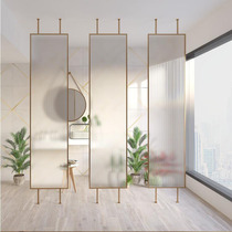 Changhong Gradient Art Clips Silk Frosted Glass Screen Partition Extrêmement Narrow Metal Rims Simple Custom Hotel Living Room