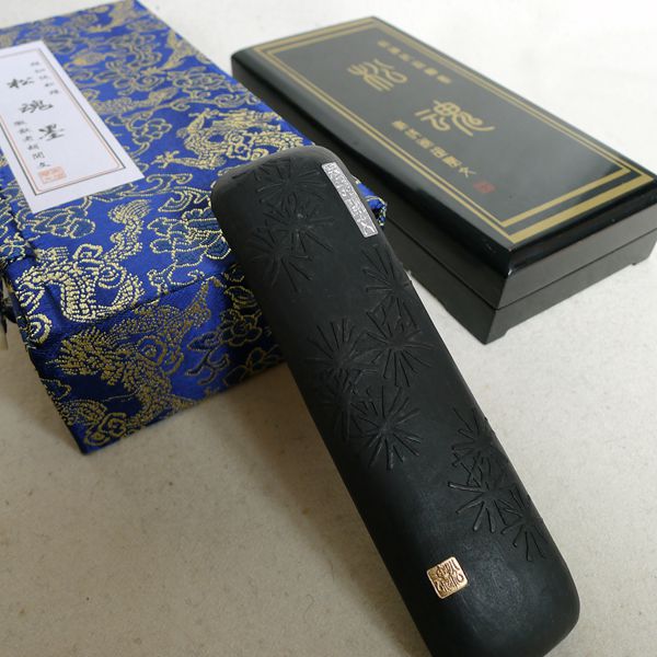 5 Two Soul Ultrafine Pure Pine Ink (emblem with old Hu Kaiwen ink ink ingots ink block with four treasures)