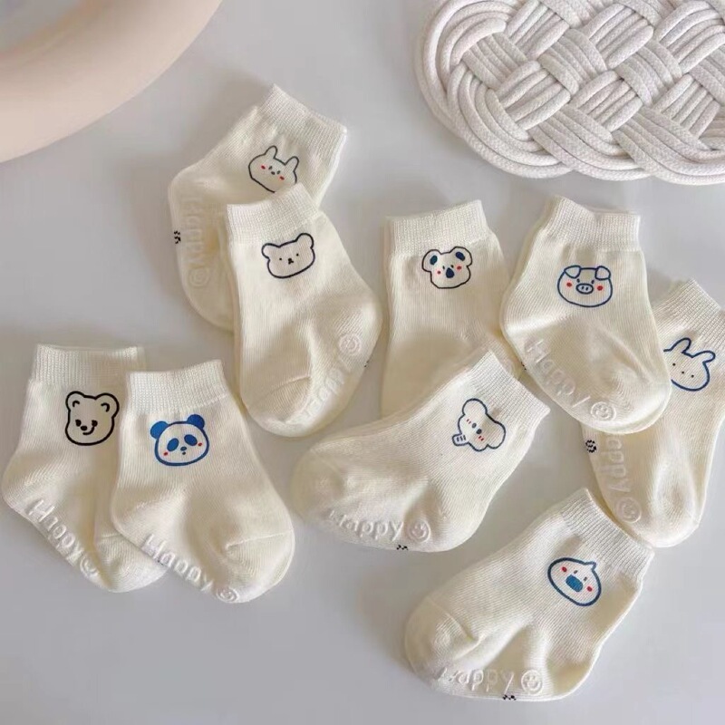 Baby Socks Spring and Autumn Pure Cotton White Cartoon Mid-Tube Socks Newborn Baby Autumn and Winter Children's Non-Slip Floor Socks for Boys and Girls Baby Socks Spring and Autumn Pure Cotton White Cartoon Mid-Tube Socks Newborn Baby Autumn and Winter Children's Non-Slip Floor Socks for Boys and Girls