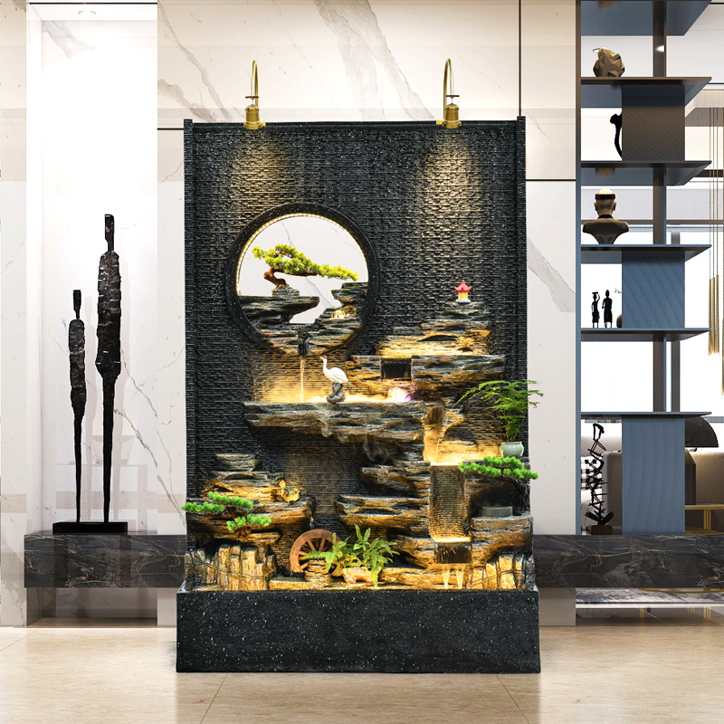 Large Water Curtain Wall Water Screen Xuanguan Living Room Cubicle Office Landscape Entrance Garden Courtyard Fish Tank Pendulum