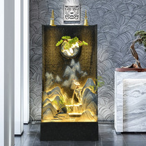Large Water Curtain Wall Running Water Screen Indoor Living Room Xuan Guan Hotel Company Fake Mountain View Fountain Background Wall Pendulum