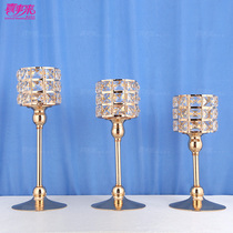 New crystal candlestick road lead three sets of European creative ornaments hotel Main table jewelry wedding site layout