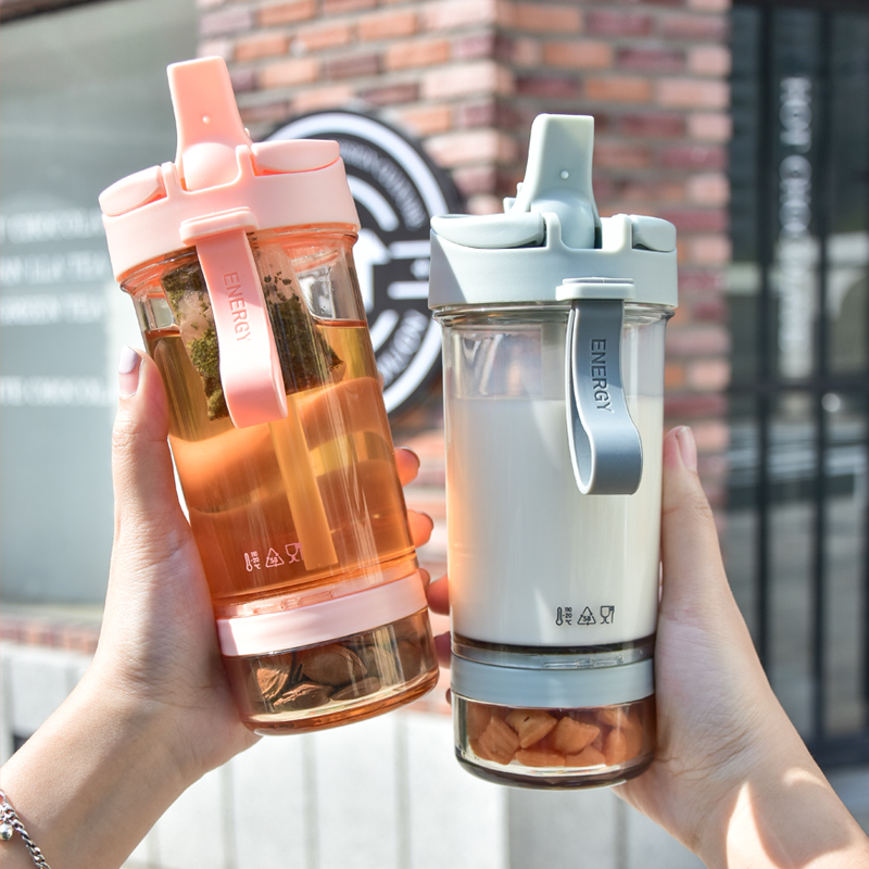 Palate Poetry Duckbilled Duckbilled Water Cup Female Straw Cup Grown-up Summer Brief Frescoes CREATIVE PORTABLE PLASTIC CUPS