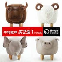 Household one-piece light luxury net red shoe stool Creative calf shoe stool storage stool Shoe stool storage animal footstool