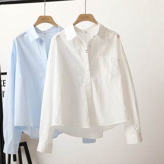 基本白衬衫女2025春季新款休闲宽松长袖纯棉上衣港风外穿内搭上衣
