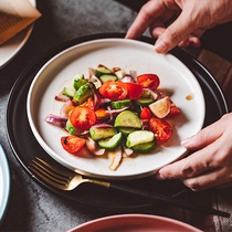  Steak plate Creative Nordic matte ceramic tableware plate Household dish plate Breakfast fruit western salad plate