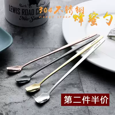 304 stainless steel honey spoon coffee spoon cold drink hot drink mixing spoon creative Mini small spoon mixed spoon long handle