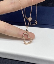 VCA DIY gourd necklace womens 18k rose gold New Summer Sterling Silver Niche Design Premium Sense Red Onyx Pendant