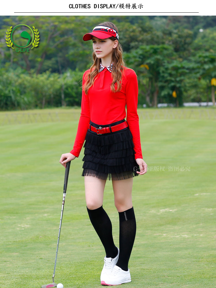 Thu đông 2018 G-LIFE trang phục golf mới cho nữ quần áo phù hợp với quần áo nữ dài tay thời trang quần váy ngắn găng tay chống nắng