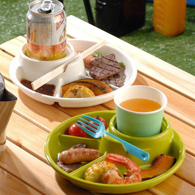 Japan Import Camping BBQ Lunch Tray Lunch Tray Children Dish Picnic Barbecue Tray Trays Plastic wild cooking trays-Taobao