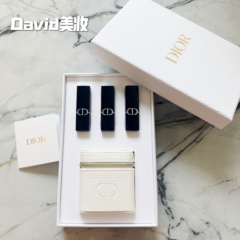 Dior Flame Blue Gold Selection Travel Set Lipstick Sample Three-Piece Set Authentic Gift Set Dior Flame Blue Gold Selection Travel Set Lipstick Sample Three-Piece Set Authentic Gift Set