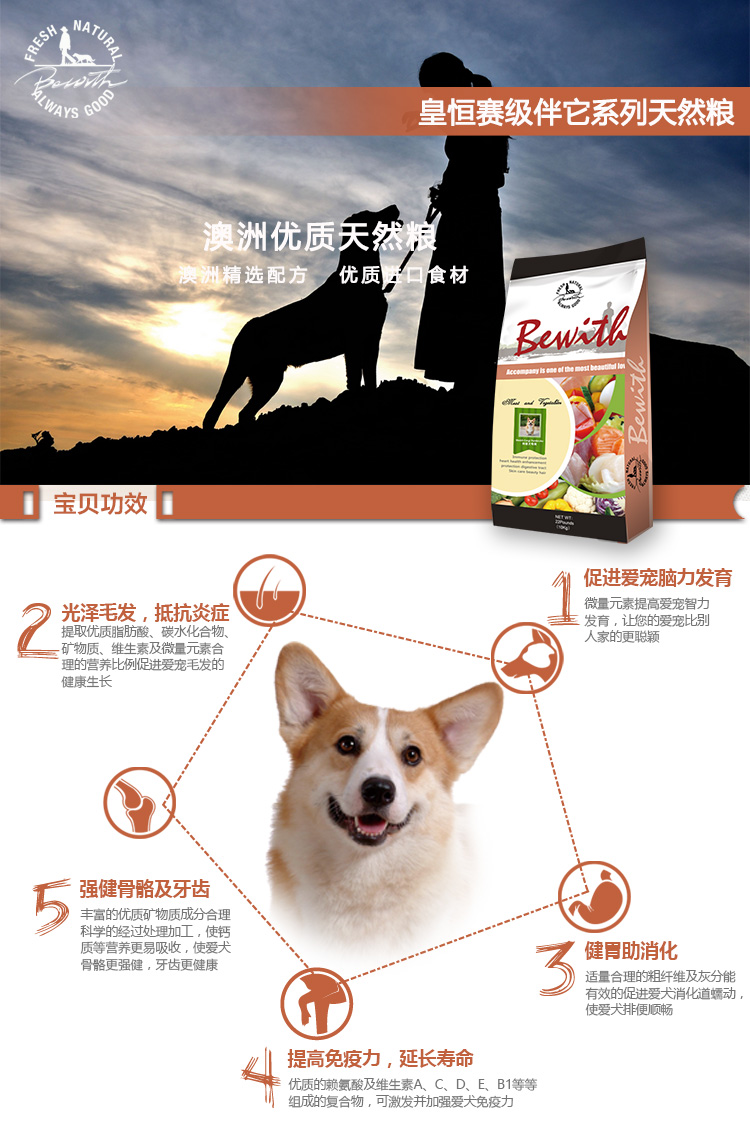 Shot 1 tặng 3 Wong Heng với Corgi hạt tự nhiên của nó Đối với chó dành cho người lớn vừa và nhỏ chủ yếu 20 pound hơn vận chuyển tỉnh thức ăn chó ganador