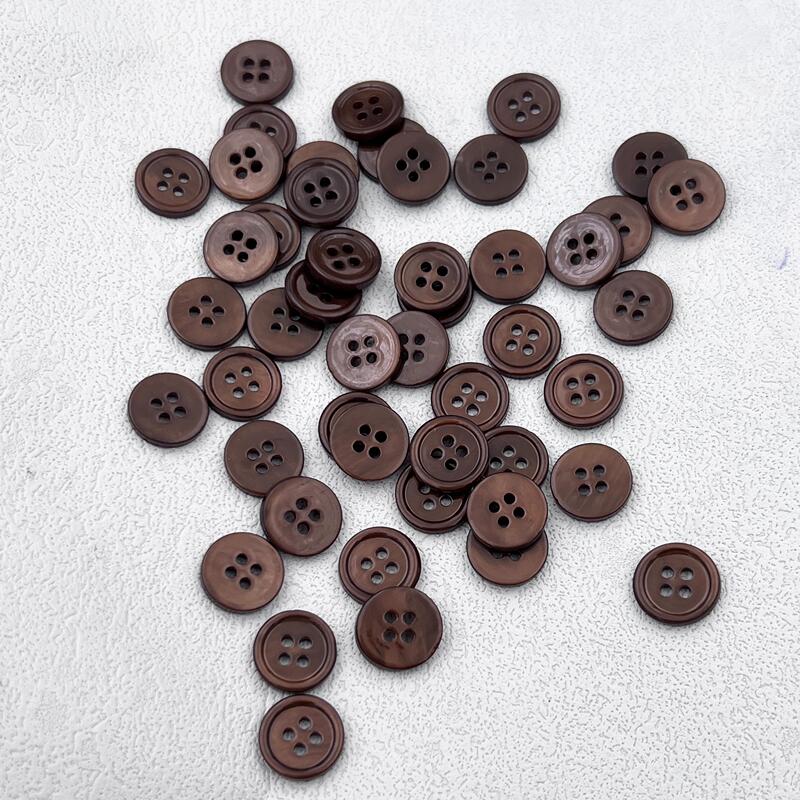 Coffee Brown Colored Shell Chiffon Knitted Cardigan Button Shirt Collar Cuffs High-End DIY Handmade Children's Buttons Coffee Brown Colored Shell Chiffon Knitted Cardigan Button Shirt Collar Cuffs High-End DIY Handmade Children's Buttons