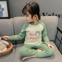 Childrens pajamas home clothes spring and autumn and winter 2 baby underwear set pure cotton 1-3 years old 5 boys and girls autumn clothes autumn pants 4