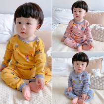 Childrens autumn clothes and trousers set cotton baby underwear cotton sweater one year old 2 boys pajamas Spring and Autumn 3 home clothes
