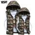 Áo vest nam ngụy trang cotton 2017 thu đông 2017 mới đôi nam nữ phiên bản hàn quốc áo khoác không tay nam vest cotton áo ba lỗ trắng Áo vest cotton