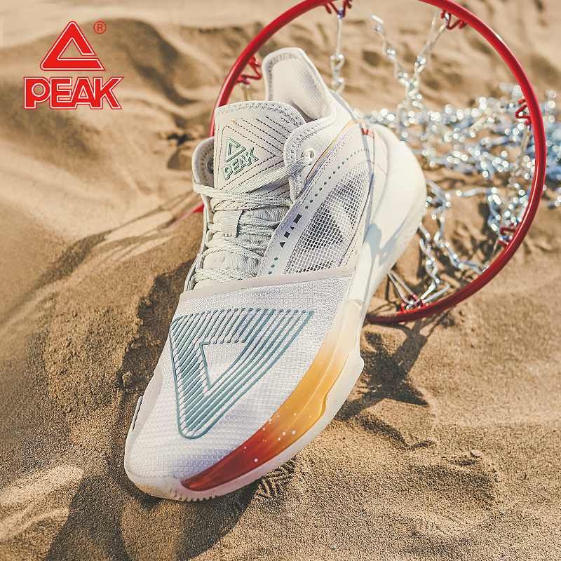 Peak Taiji Triangle Basketball Shoes Men's Shoes Ice Cream Dune Color Matching Autumn and Winter Taiji Sports Shoes for Men