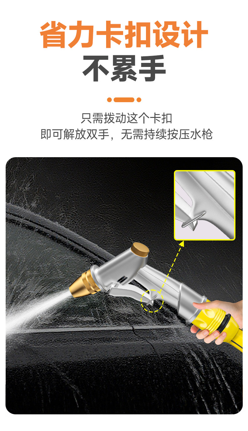 German high-pressure car wash water gun for home use, connects to tap water, car wash water gun, hose, pressure-boosting powerful floor cleaning nozzle
