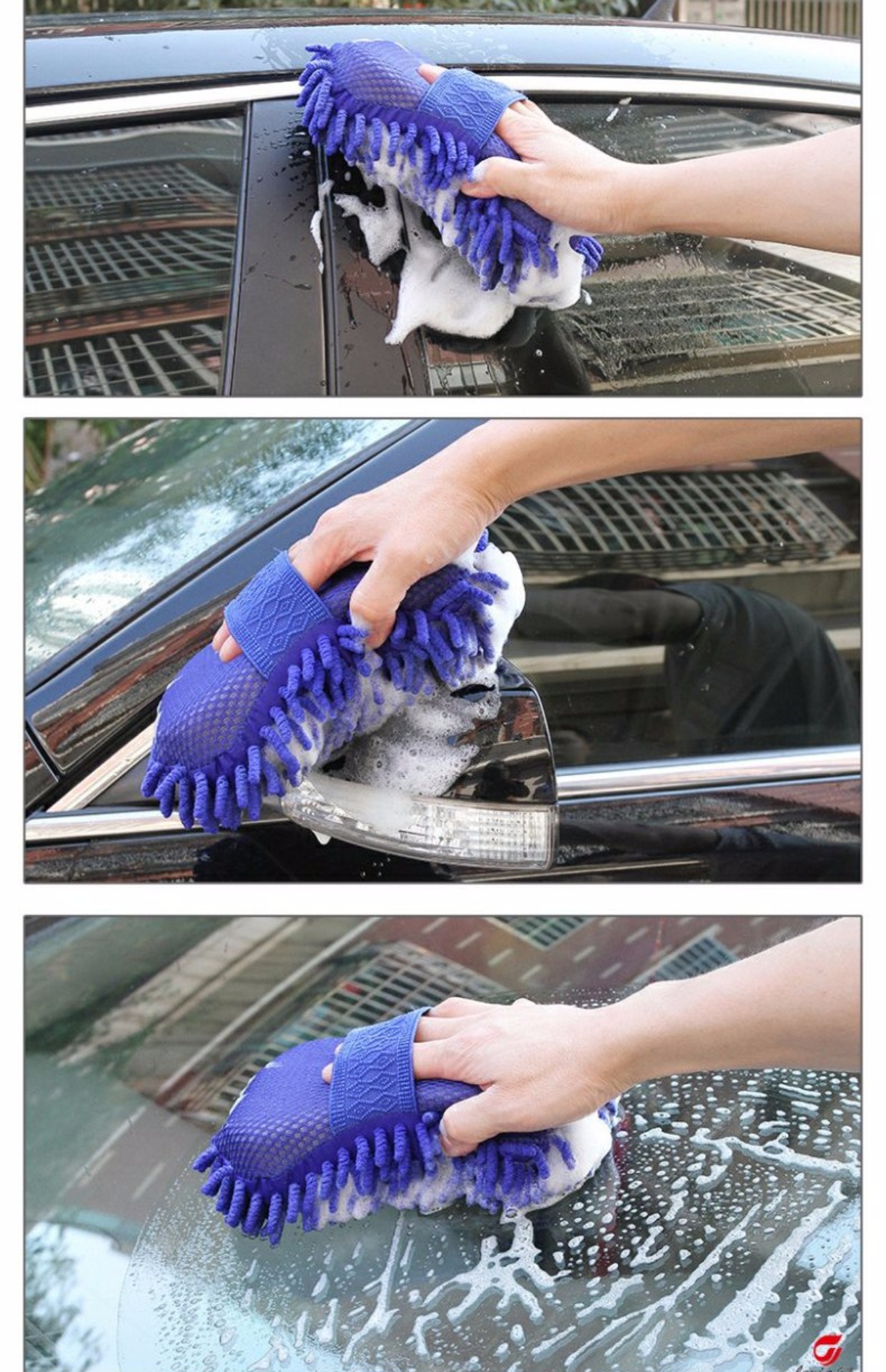 Lexia Car Sponge Thiết bị làm sạch Dụng cụ rửa xe Chenille Sponge Coral Găng tay rửa xe sang trọng - Sản phẩm làm sạch xe choi rua xe o to