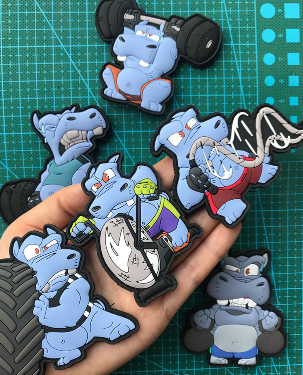 Spot Germany Tacopsgear Fitness River Horse Series Hippo Squad Morale Badge Magic Sticker-Taobao