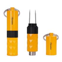 2-in-1 aluminum alloy cigar cutter punch cigar drill cigarette fork cigar ash holder combination with keychain