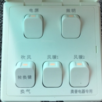 Waterproof lamp heating remote control 5 open OPU bath bully switch Wall-mounted suitable for five open clamshell power supply 16A heating air panel